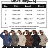 Lauweion Women Solid Basic Fleece Letter Loose Hoodie Sweatshirt Long Sleeve Kangaroo Pocket Drop Shoulder Pullovers Top