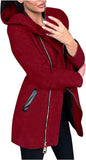 Women Time Fashion Side Zipper Plush Loose Coat Hooded Jacket Sweater