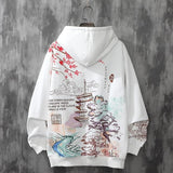 Vagbalena Men's and Women's Aesthetic Cherry Blossom Hoodie Y2K Harajuku Anime Hooded Long Sleeve Sweatshirt Japan Aesthetic Winter Autumn Hooded Sweatshirt